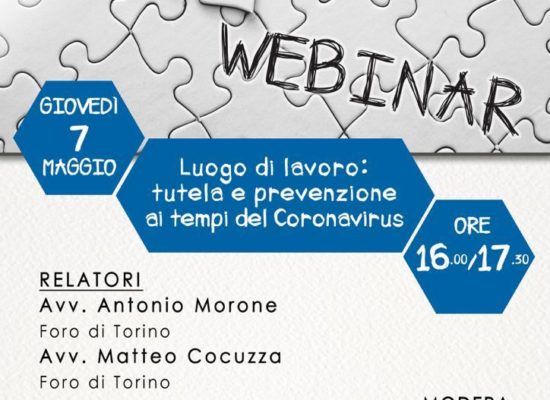 Locandina Webinar AGAT SIcurezza lavoro COVID 7.5.2020